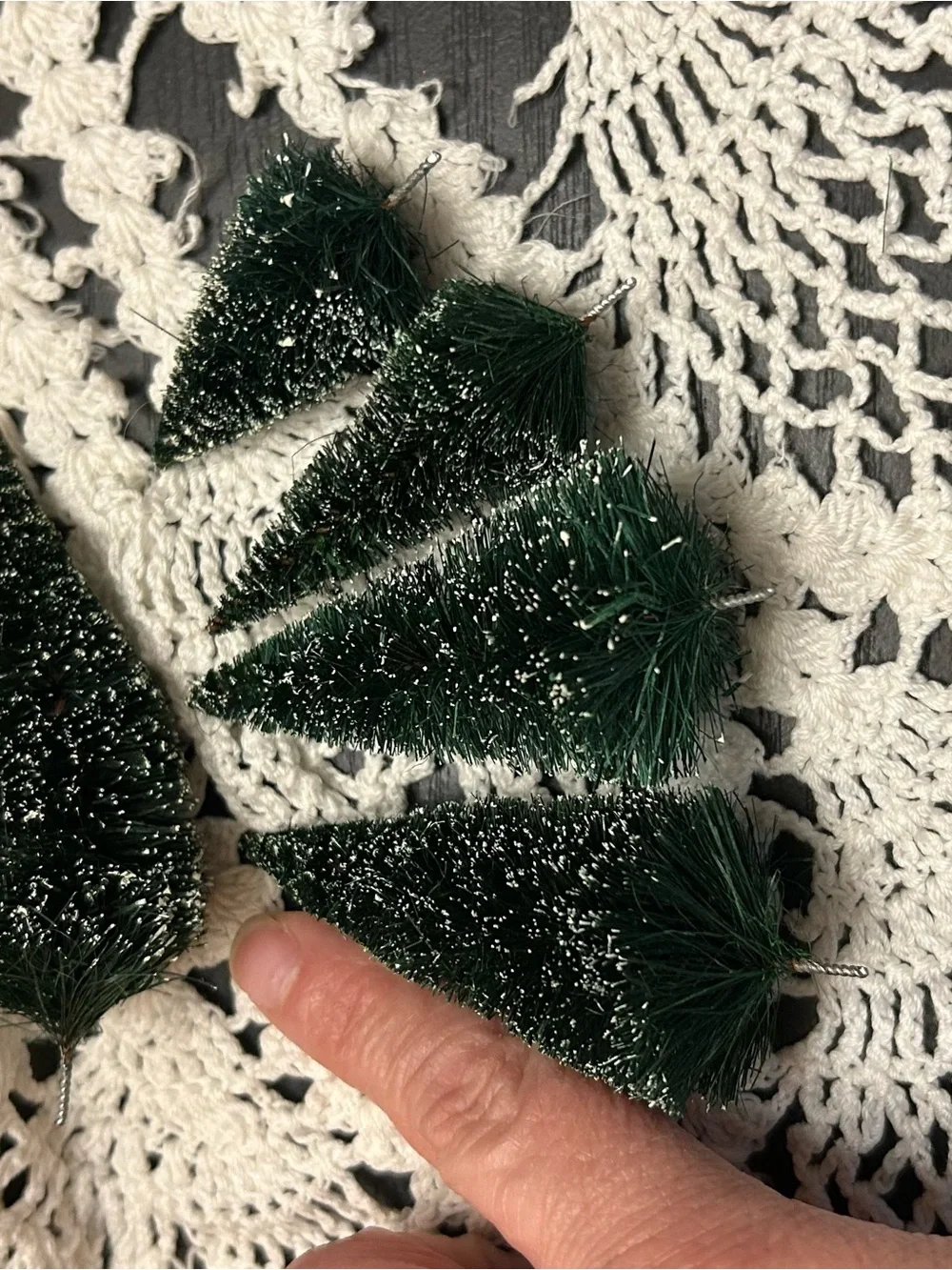Bottle Brush Mini Christmas Trees - Green (Set of 5)